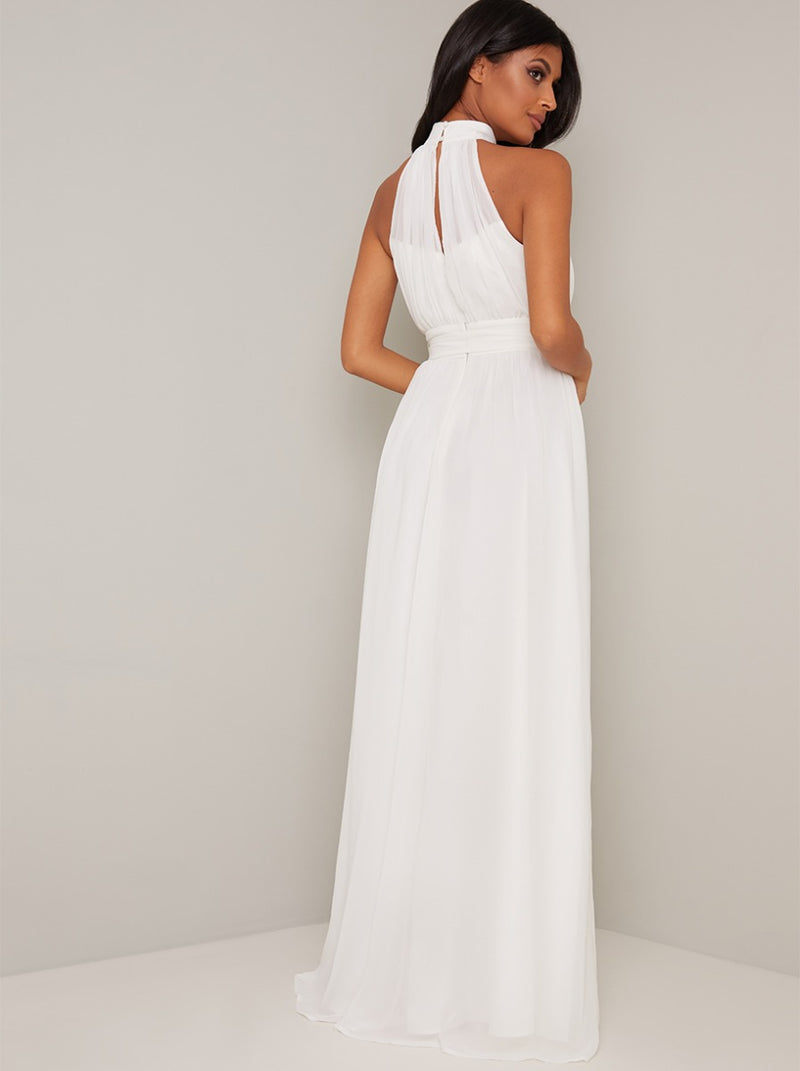 Halter Style Chiffon Maxi Wedding Dress ...